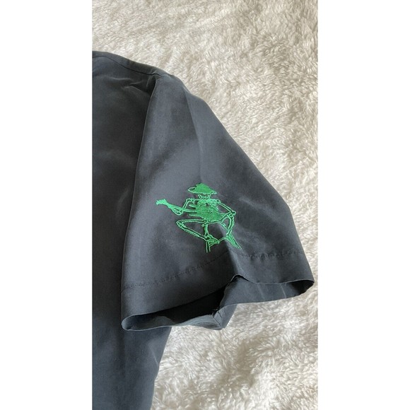 Bare Bones Guitar Day Of The Dead Skeletons Short Sleeve Button Down Shirt Lg￼🎸 - Picture 5 of 9